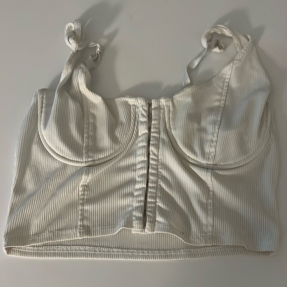 Peach puff corset crop top